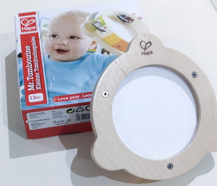 Unboxing Magnus’s First Musical Toy: Hape Mr. Tambourine